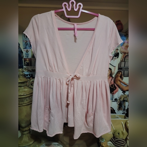 Victoria's Secret Tops - Vintage Victoria's Secret Light Pink BabyDoll Cardigan